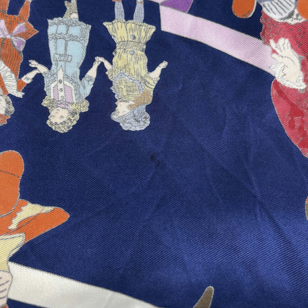 Hermes Carre 90 HELLO DOLLY scarf, silk, blue multicolor, women's. - Picture 6 of 8